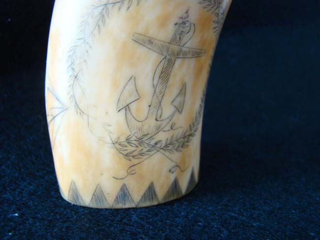 A wonderful American scrimshaw sperm whale's tooth circa 1850 — image 6